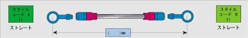 SWAGE LINE(スウェッジライン) イージーオーダーホース 汎用ホース ステンレス クリアホース バンジョーアダプター付属(ストレート+ストレート) 525mm STK-1111M-0525