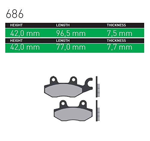 シンター(SINTER)バイク用ブレーキパッド686 フロント用 : ホンダ/ヤマハ/スズキ/カワサキ リア用 : カワサキ 72-686-080-0