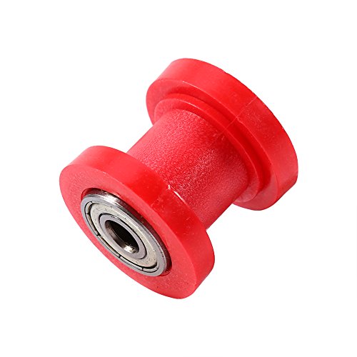 Qiiluチェーンローラースライダーテンショナーホイール　ガイド　ピットダート　ミニバイクモトATV用　内径：10mm(红色)