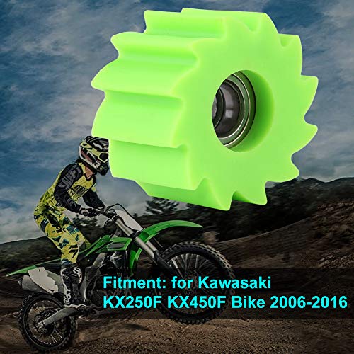 Duokon 8mm チェーンローラ テンショナープーリーホイール ガイドテンショナーローラー カワサキKX250F KX450F自転車用2006-2016(（緑）)