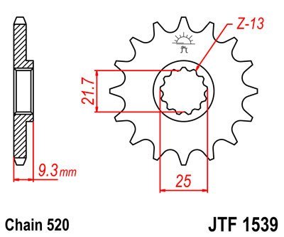 JT Sprockets　フロントスプロケット 14T　Ninja250/R ニンジャ250SL　Z250（13-） KLX250（01～15）Dトラッカー/X（01～15） JTF1539.14