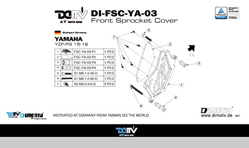 Dimotiv DMV フロントスプロケットカバー (Front Sprocket Cover)YAMAHA YZF-R25 / YZF-R3 ブラック DI-FSC-YA-03-K