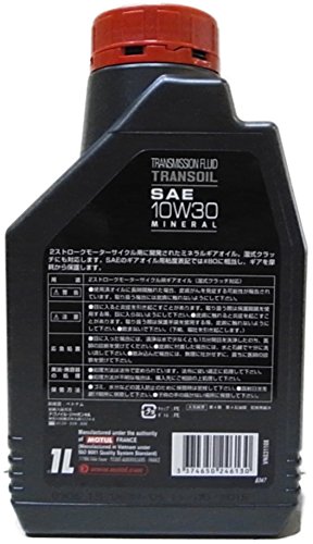 MOTUL(モチュール) TRANSOIL (トランスオイル) 10W30 2ストバイクトランスミッション用オイル(SAE80相当) [正規品] 1L 13306211