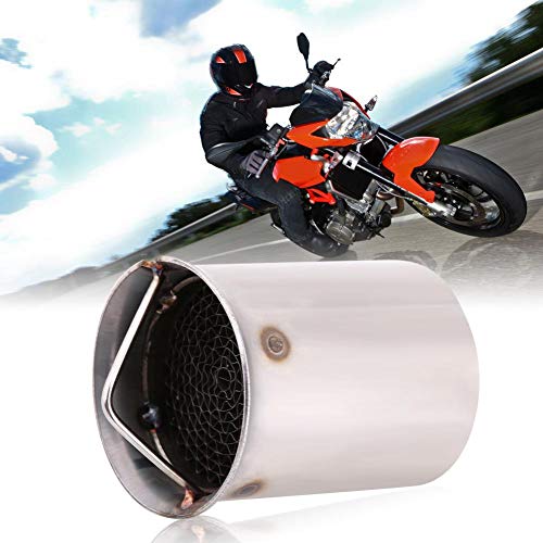Keenso 51ｍｍ消音器 オートバイ排気管マフラー エキゾーストパイプマフラー オートバイマフラー DBキラー インナサイレンサー ノイズエリミネーター パイプ キラー 騒音を下げる ステンレス鋼 ユニバーサル(5)