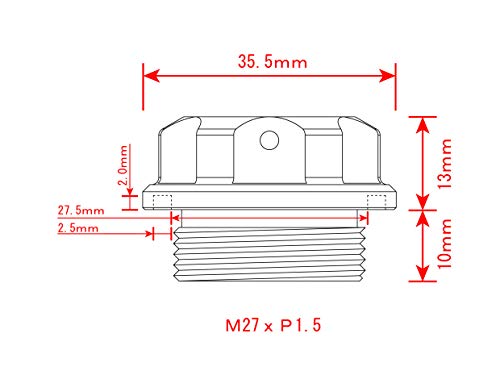 ポッシュ (POSH) マシンドオイルフィラーキャップ M27×P1.5 ブラック 500006-06