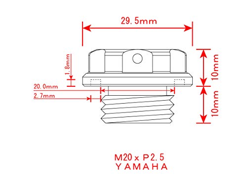 ポッシュ (POSH) マシンドオイルフィラーキャップ M20×P2.5Y シルバー 500003-03