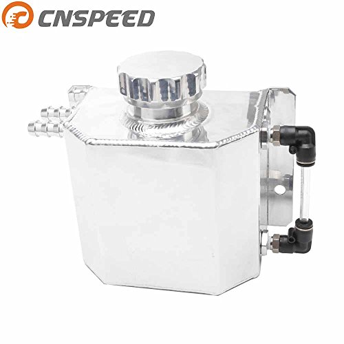 CNSPEED オイルキャッチタンク 容量１０００ml オイルコンテナ 高品質アルミ製オイルタンク（車の水タンクとしても使え可能） シルバー
