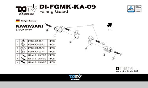 Dimotiv(DMV) Z1000 2010~20155エンジンスライダー ロールシリーズ(Roll Series Fairing Guard)チタン DI-FGMK-KA-09-FGR-T