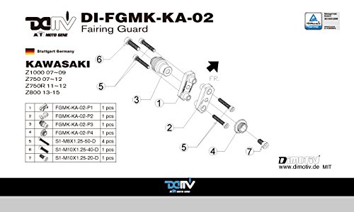 Dimotiv(DMV) Z1000 2007-2009 エンジンスライダー ロールシリーズ(Roll Series Fairing Guard)ブラック DI-FGMK-KA-02-FGR-K