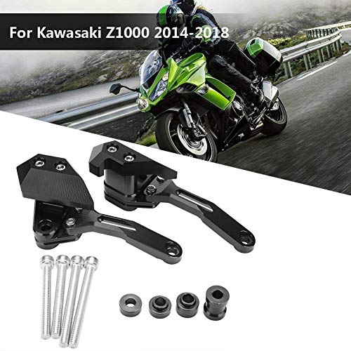 KIMISS アルミニウム合金 オートバイエンジンガードケース スライダーカバープロテクター 川崎Z1000 2014-2018用(（黒）)