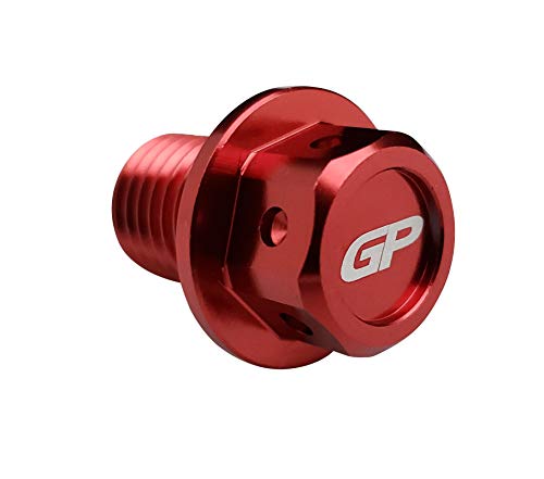 G-PARTS バイク用オイルドレンボルトアルミ 強力マグネット式 M14×L10×P1.25 インパルス400 グラストラッカー (レッド)