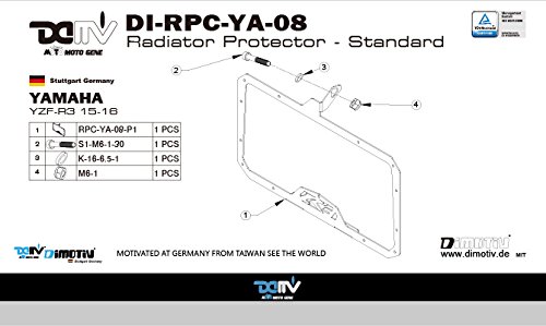 Dimotiv DMV ラジエタープロテクティブカバー スタンダード(Standard Radiator Protective Cover )YAMAHA YZF-R25 / YZF-R3 オレンジ DI-RPC-YA-08-O