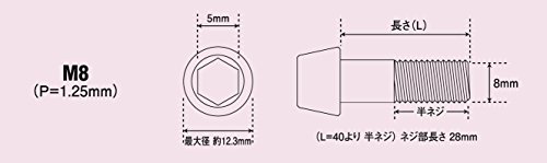 ポッシュ(POSH) テーパーキャップボルト ステンレス ブラック 2個入 M8X35 900835-T9