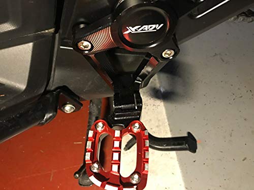 X-ADV CNC アルミ オートバイフットペグ ステップボード フットレスト 適用 For Honda XADV X-ADV 750 2017 2018 2019（ブラック+レッド）