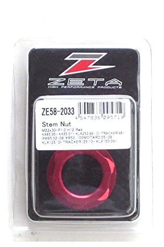 ジータ(ZETA) ステアリングステムナット レッド M22x12 P1.0mm XR50R/CRF50F/KLX125/D-TRACKER125 10-13/KLX250/D-TRACKER/X 98-13/250SB ZE58-2033