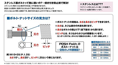 ポッシュ(POSH) フランジ付袋ナット ステンレス ブラック 2個入 M8 900088-K2