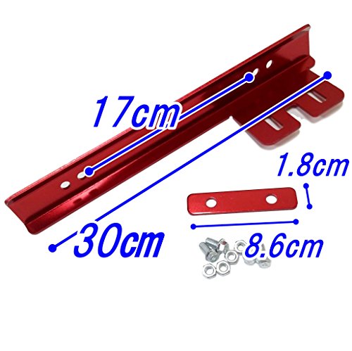 CAR-Amiyu ナンバーステー 汎用 ナンバー プレート 角度 調節 移動 車用 (レッド)