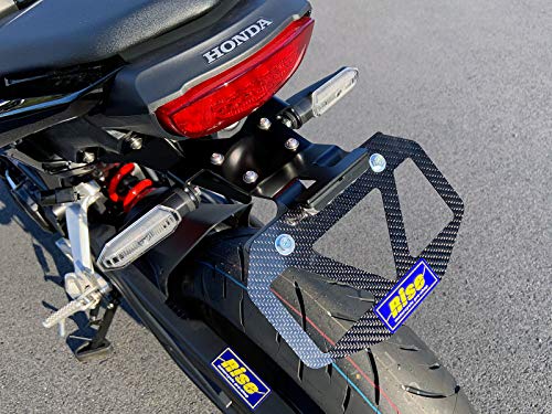 Rise 綾織りドライカーボンナンバーフレームM 原付50cc～125cc山型タイプ ナンバープレートホルダー