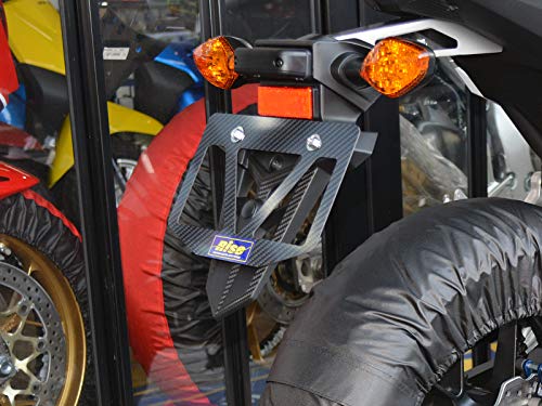 Rise リバーシブル綾織りドライカーボンナンバーフレームＬ 126cc以上 二輪ナンバープレートホルダー