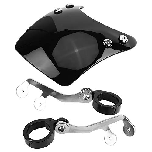 Duokon オートバイのフロントガラス、汎用 フロントウィンドスクリーンウィンドデフレクター Davidson用(（黒）)