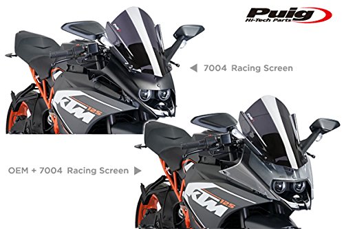 Puig 7004F RACING SCREEN [DARK SMOKE] KTM RC390 / RC200 / RC125 (14-19) プーチ スクリーン カウル