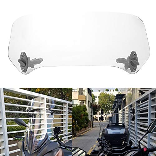 Aramox 風防ガラス、調節可能な普遍的なオートバイの変更されたフロントガラスの風防ガラスのスポイラー空気ディフレクター オートバイのフロントガラス(スモークビッグ)