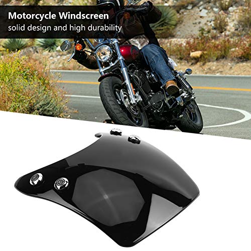 Duokon オートバイのフロントガラス、汎用 フロントウィンドスクリーンウィンドデフレクター Davidson用(（黒）)