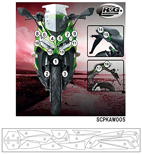 R&G(アールアンドジー) セカンドスキン(高品質ポリウレタン保護フィルム) Z1000SX(Ninja1000) 14-16 RG-SCPKAW005