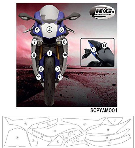 R&G(アールアンドジー) セカンドスキン(高品質ポリウレタン保護フィルム) YZF-R1 15- RG-SCPYAM001