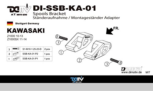 Dimotiv(DMV) KAWASAKI Z1000 10-13 スタンドフックブラケット(Stand Spools Bracket)ブラック DI-SSB-KA-01-K
