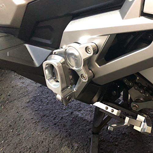 CNC アルミ オートバイフットペグ ステップボード フットレスト適用Honda X-ADV XADV 750 2017-2018 (シルバー＆グレー)