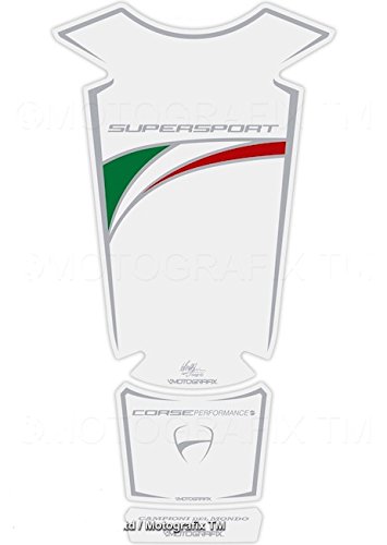 MOTOGRAFIX(モトグラフィックス) タンクパッド DUCATI Supersport 16-17 ホワイト/CLEAR/カーボン(カラー) MT-TD026WTC