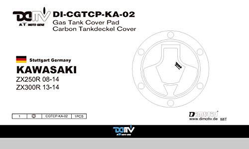 3Dタンクキャップパッド K3 カーボン(Tank Cap Protective Pad)KAWASAKI ZX250、ZX300R DI-CGTCP-KA-02