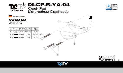 Dimotiv(DMV) MT-09(13-15) クラッシュパッド 右側(Crash Pad - Right)チタン CP-YA-04-T