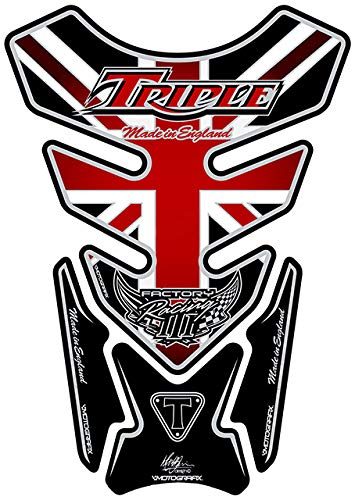 MOTOGRAFIX(モトグラフィックス) タンクパッド QUADPAD TRIUMPH QUADPAD UNION JACK/ブラック/レッド MT-TT012UJKR