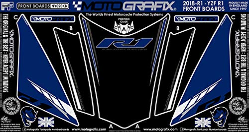 MOTOGRAFIX(モトグラフィックス) FRONT BODY PAD YAMAHA YZF-R1(18/19) ブラック/グレー、ホワイト、ブルー、メタリックシルバー MT-NY020KB