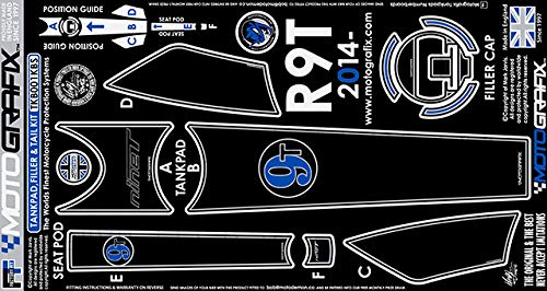 MOTOGRAFIX(モトグラフィックス) タンクパッド PROTECTOR & REAR SEAT POD R NINE T 14-18 ブラック/ブルー/シルバー MT-TKB001KBS