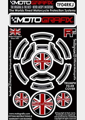 MOTOGRAFIX(モトグラフィックス) FUEL CAP KIT TRIUMPH Tiger/Explorer/765(18-) ユニオンジャック style/ブラック、ホワイト、レッド MT-TF04RKJ