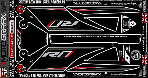 MOTOGRAFIX(モトグラフィックス) REAR BODY PAD YAMAHA YZF-R1(18/19) ブラック/グレー、レッド、メタリックシルバー MT-RY020KK