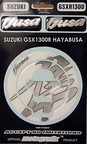 MOTOGRAFIX(モトグラフィックス) Fuel Cap Protector SUZUKI GSX1300R隼 ホワイト/シルバー MT-GCS005WS