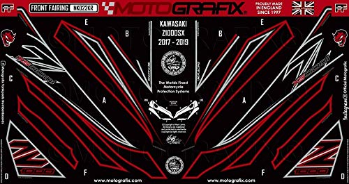 MOTOGRAFIX(モトグラフィックス) FRONT BODY PAD KAWASAKI Z1000SX（17-19） ブラックwithグレー、レッド＆メタリックシルバー MT-NK022KR