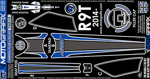 MOTOGRAFIX(モトグラフィックス) タンクパッド PROTECTOR & REAR SEAT POD R NINE T 14-18 ブラック/ブルー MT-TKB001KB