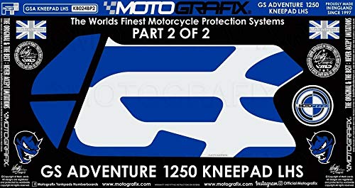 MOTOGRAFIX(モトグラフィックス) KNEE BODY PAD 左側 BMW R1250GS Adventure(19-) (Rallye HP Special Edition) ホワイトwithブルー&メタリックシルバー MT-KB024BP2