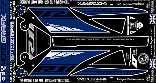 MOTOGRAFIX(モトグラフィックス) REAR BODY PAD YAMAHA YZF-R1(18/19) ブルー/ホワイト、ブラック、メタリックシルバー MT-RY020KB