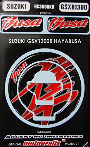 MOTOGRAFIX(モトグラフィックス) Fuel Cap Protector SUZUKI GSX1300R隼 ブラック/レッド MT-GCS005KR