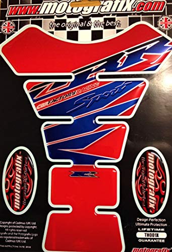 MOTOGRAFIX(モトグラフィックス) TANK PAD HONDA CBR RACING レッド、メタリック シルバー/ブルー MT-TH001XS1