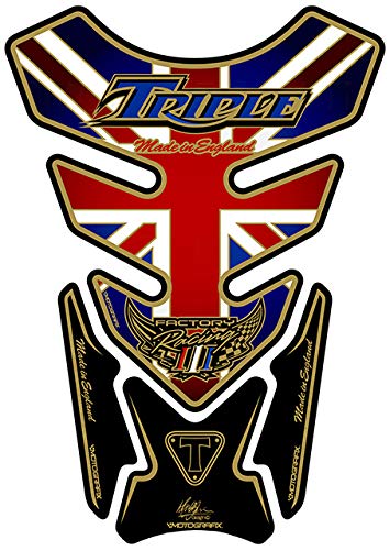 MOTOGRAFIX(モトグラフィックス) タンクパッド QUADPAD TRIUMPH QUADPAD UNION JACK/ゴールド MT-TT012UJA