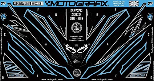MOTOGRAFIX(モトグラフィックス) FRONT BODY PAD KAWASAKI Z1000SX(17-19) ブラックwithブルー&メタリックシルバー MT-NK022KB