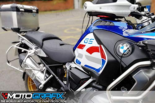 MOTOGRAFIX(モトグラフィックス) KNEE BODY PAD 右側 BMW R1250GS Adventure(19-) (Rallye HP Special Edition) ホワイトwithブルー、レッド&メタリックシルバー MT-KB024HPP1