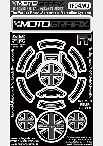 MOTOGRAFIX(モトグラフィックス) FUEL CAP KIT TRIUMPH Tiger/Explorer/765(18-) ユニオンジャック style/ブラック、ホワイト、グレー MT-TF04MJ